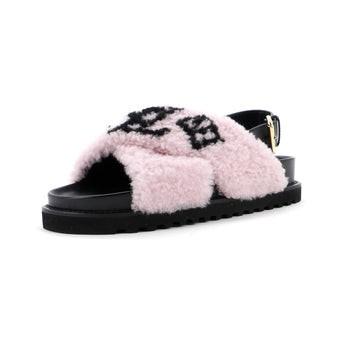 Louis Vuitton Women'S Paseo Comfort Slide Slingback Sandals Shearling