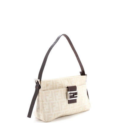 Fendi Vintage Pocket Shoulder Bag Zucca Canvas Small