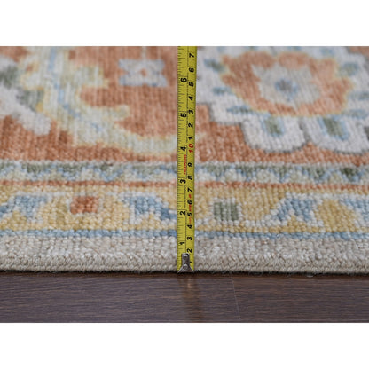 11'10"X14'9" Tan Color Oushak Design Wool Hand Knotted Oversized Rug