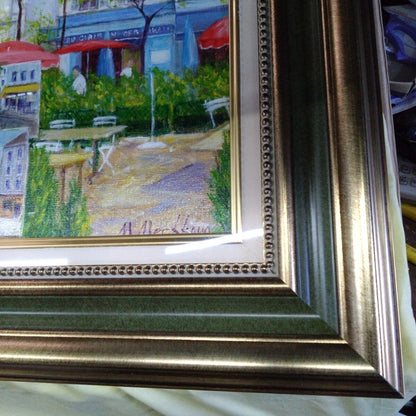 Michel Meszkour Place Du Tertre, Montmartre Original Oil Painting 2006 Signed