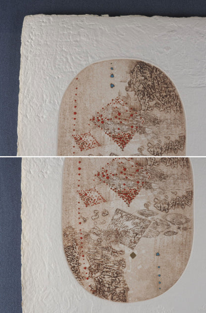 Hoi Lebadang  Embossed Etching Ea Signed Large Mixed Media With Case 6767Cm