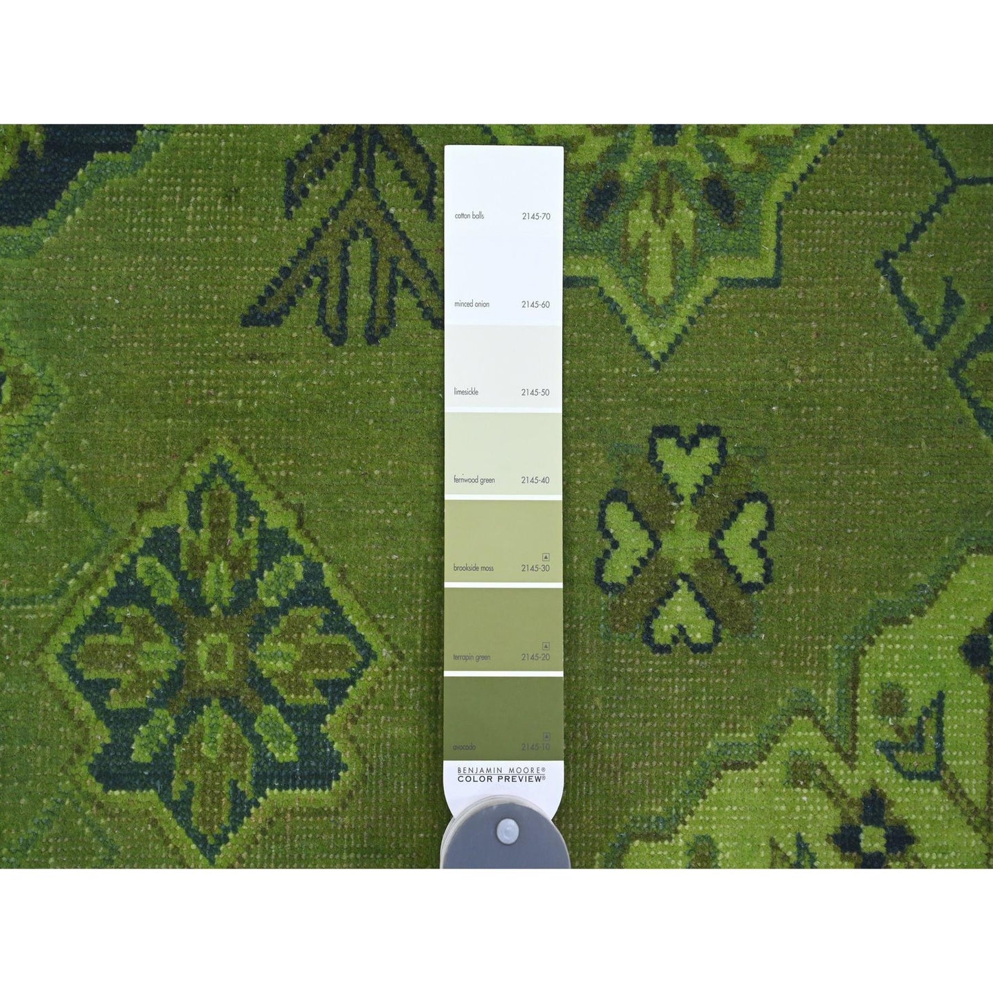 7'5"X10' Olive Green Hand Knotted Overdyed Kazak Tribal Design Wool Rug