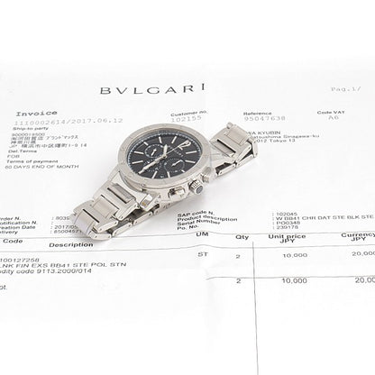 Bvlgari Bvlgari Bvlgari Chronograph El Primero Black Dial Ss Bb41Sch