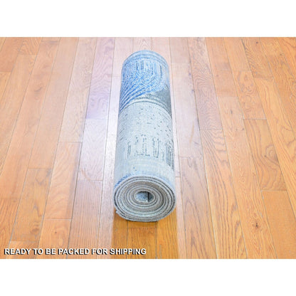 2'7"X12' The Intertwined Passage Silk -Text Wool Hand Knotted Runner Rug