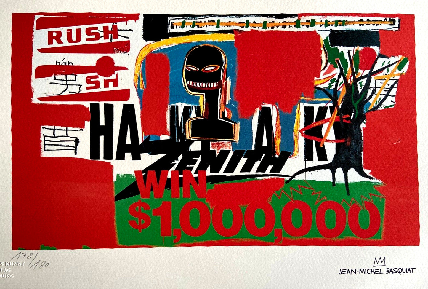 Jean-Michel Basquiat Lithograph Coa Signed Numbered. Joan Mir