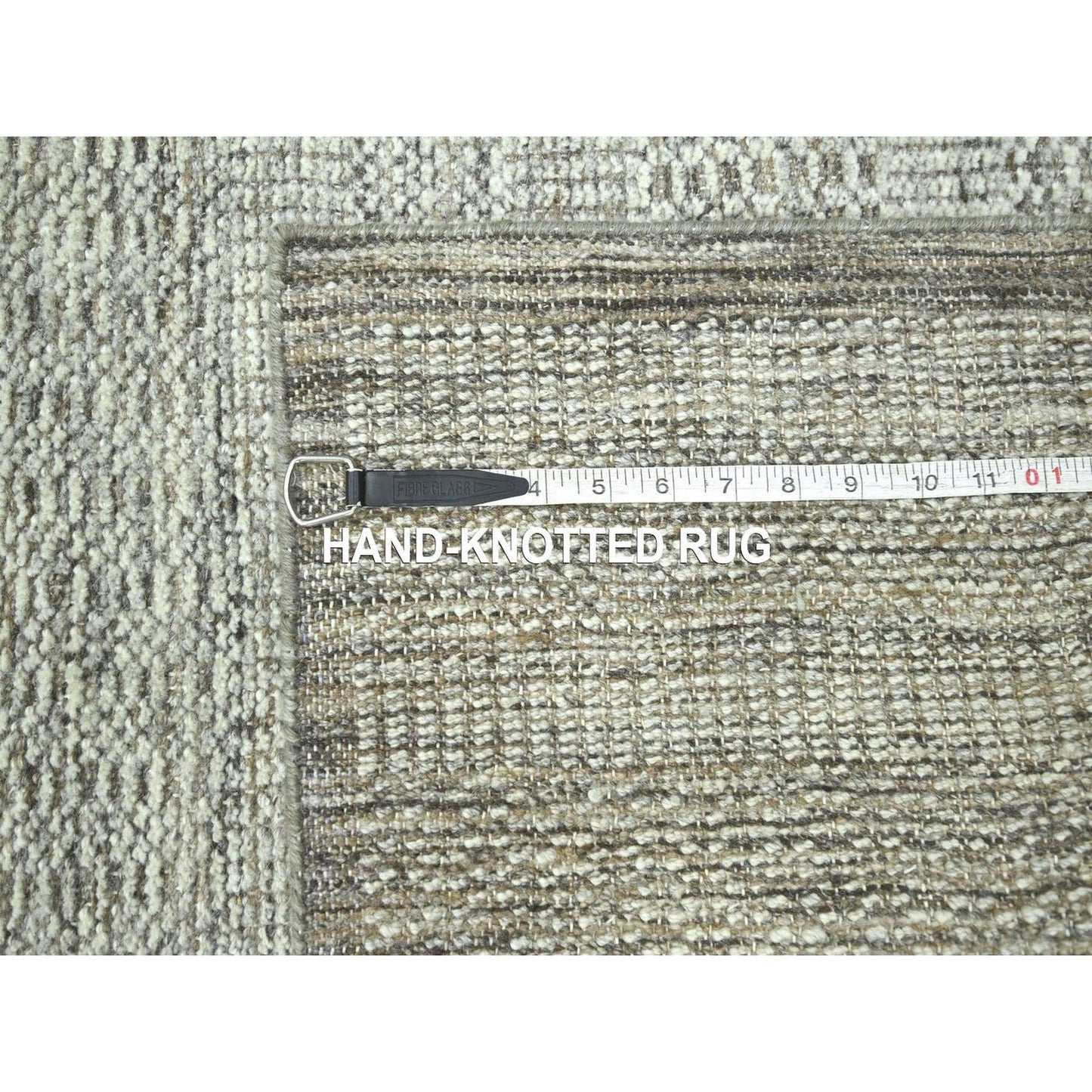 2'7"X10' Brown Hand Knotted Rug Wool Oxidized Grass Design Runner Oriental