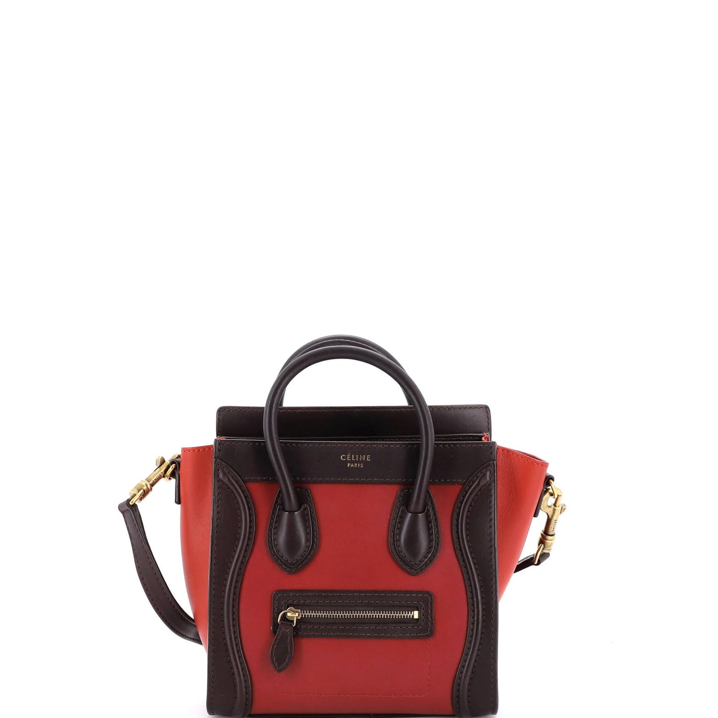 Nano Celine Tricolor Luggage Bag Leather