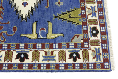 Kazak Oriental Area Rug Geometric Tribal Design