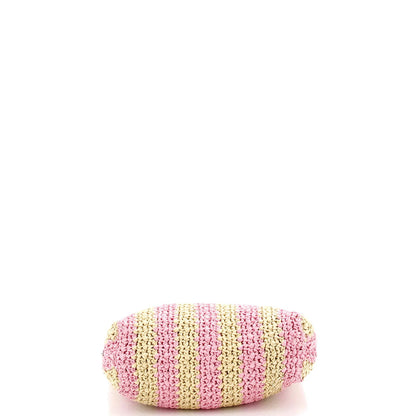 Prada Logo Tote Raffia Small