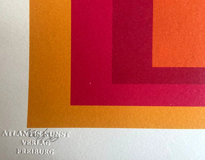 Josef Albers Lithograph Coa Signed Op Numbered By Hand