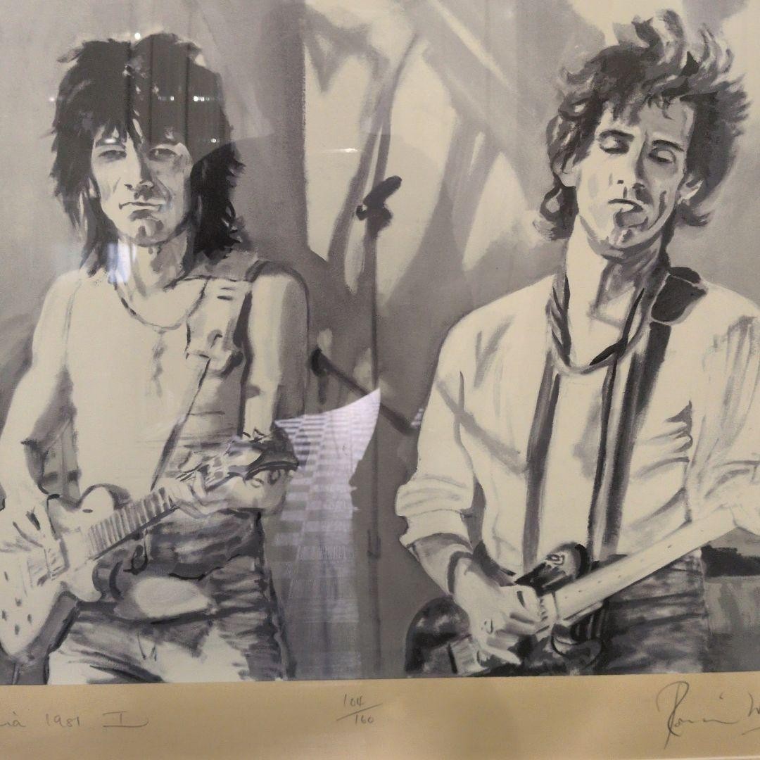 RONNIE WOOD Silkscreen Print Signed Framed Limited 104/ 160 1981 Rolling Stones