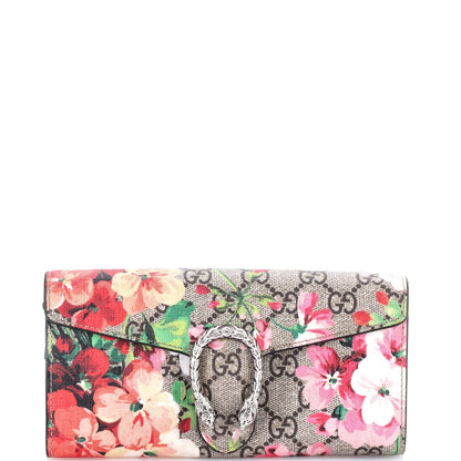 Gucci Dionysus Chain Wallet Blooms Print Gg Coated Canvas Long