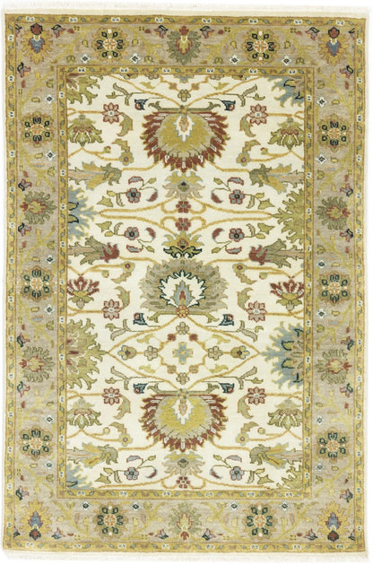 4X6 Ft Hand-Knotted Peshawar Osh Chobi Floral Rug