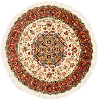 Extra Fine Hand-Knotted Floral Kork Wool & Silk
