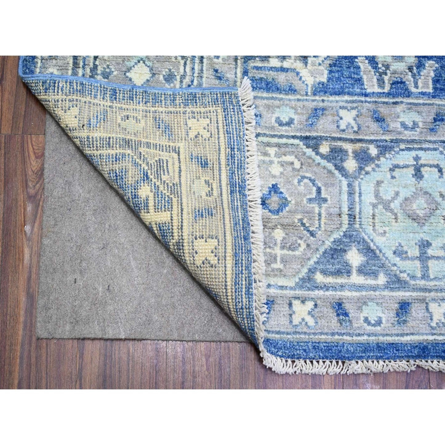8'X10'1" Steel Blue Anatolian Village Inspired Wool Hand Knotted Rug