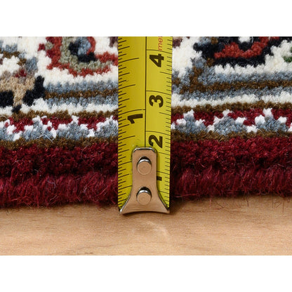 2'1"X13'10" Red Herrita Wool And Silk 175 Kpsi Hand Knotted Runner Rug