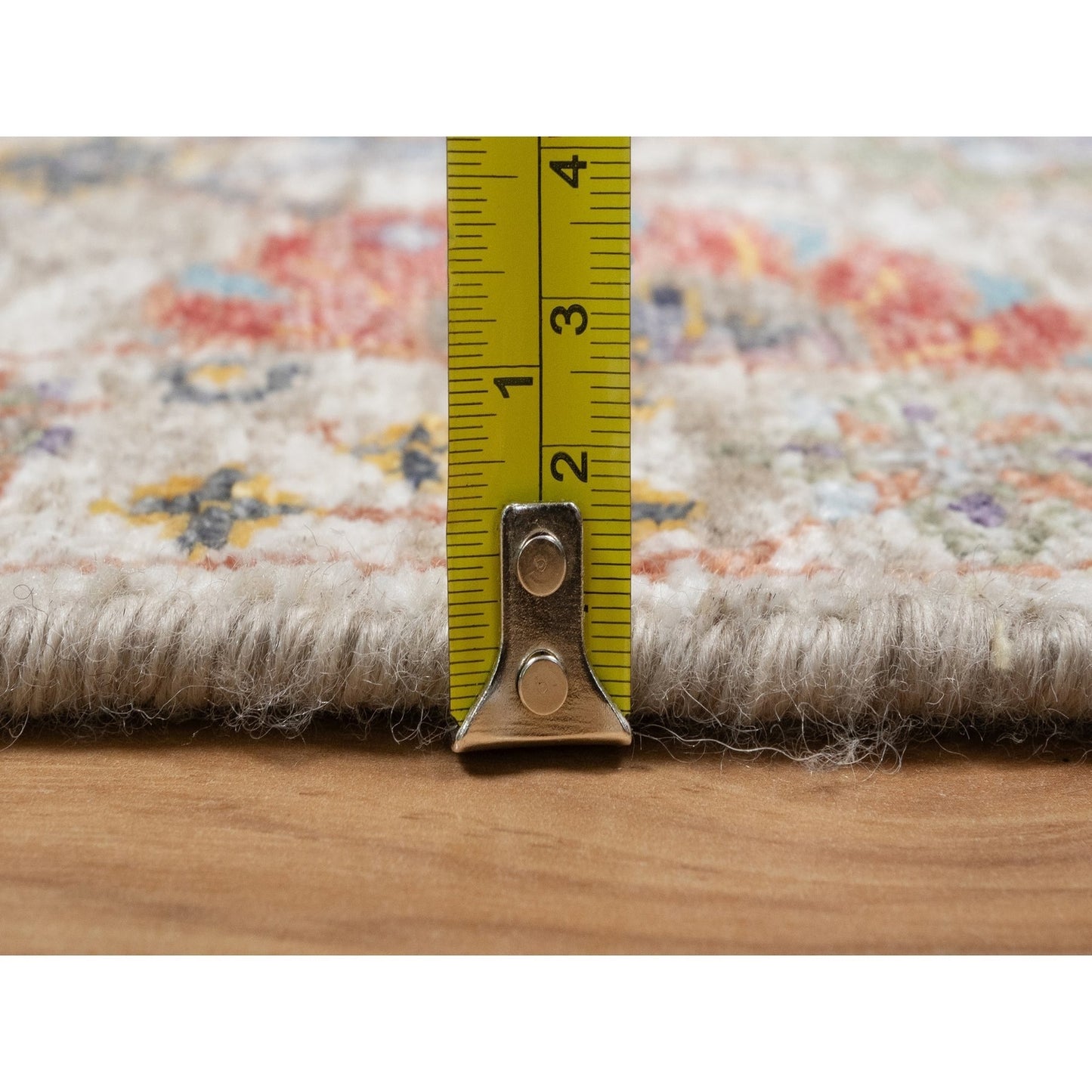 2'6"X18'4" White Tebraz Vase Hand Knotted Silk And Wool Xl Runner Rug