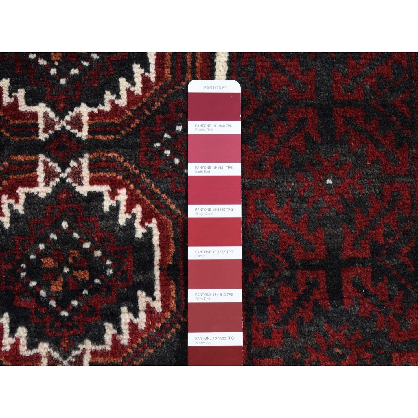 3'8"X8' Red Vintage Zoroastrian Balooch Wool Hand Knotted Wide Runner Rug