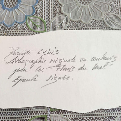 Mariette Lydis Signed Original Lithograph Les Fleurs Du Mal