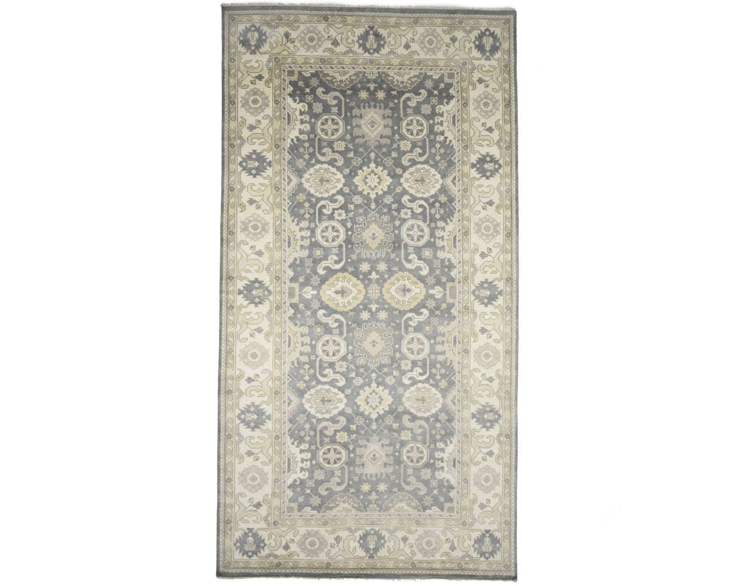 Handmade Oushak Chobi Oriental Rug Muted Floral Design Oversized 9X18 Carpet