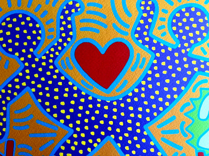 Keith Haring Lithograph Certified Coa Hand Signed Numbered 180Ex