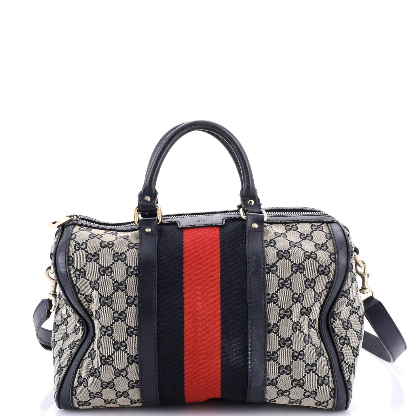 Gucci Vintage Web Boston Bag Gg Canvas Medium
