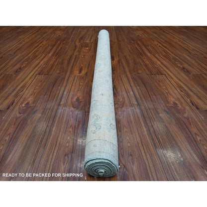 6'2"X8'10" Argentina Blue Natural Dyes Angora Oushak Oriental Rug