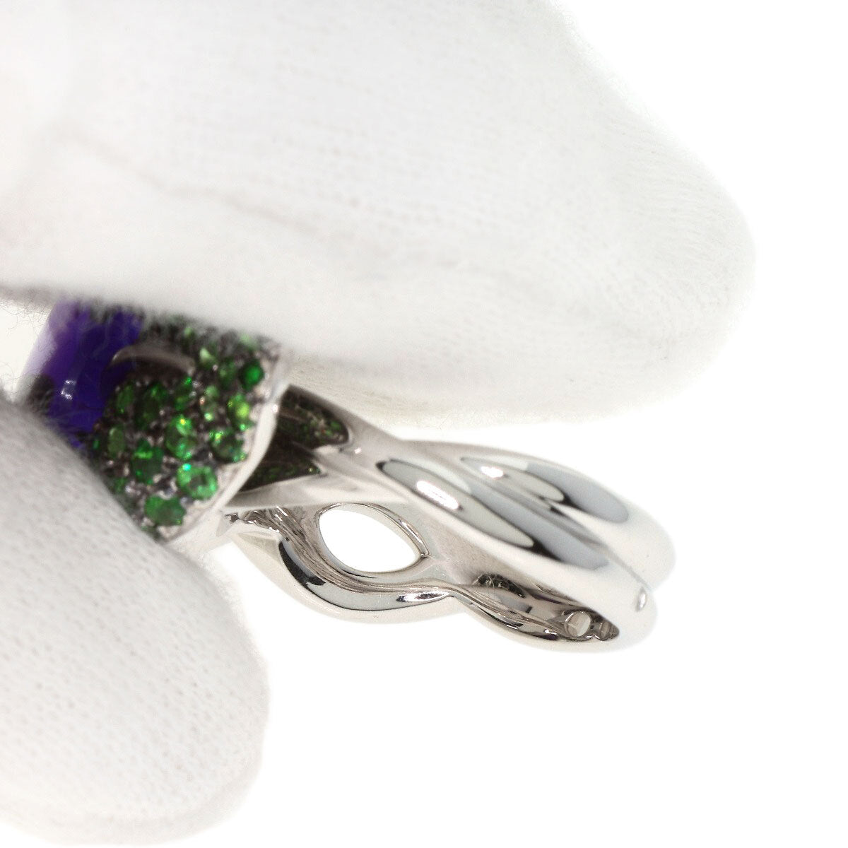 Chanel Ring Camellia Amethyst Garnet #50 K18