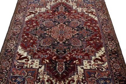 8X11 ft One of a Kind Vintage Geometric Wool Rug