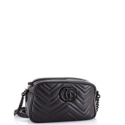 Gucci Gg Marmont Monochrome Shoulder Bag Matelasse Leather Small