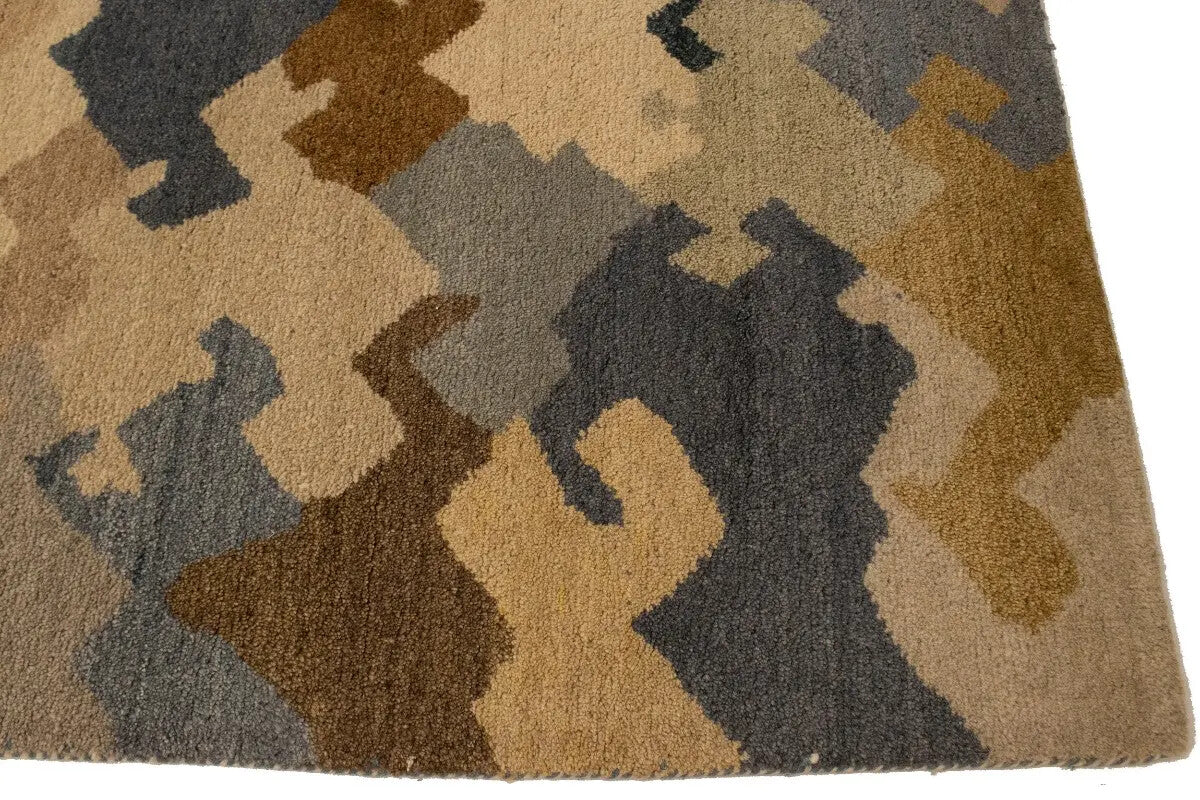 Indo-Gabbeh Modern Multicolor Abstract Rug