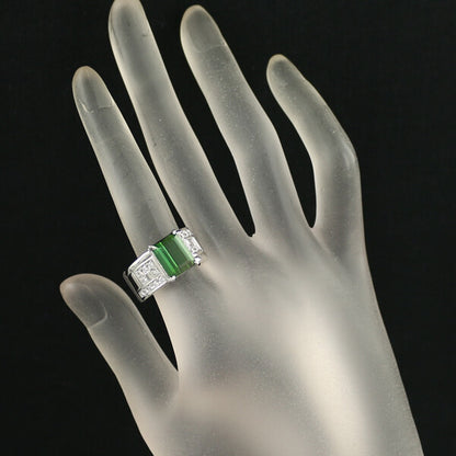 Tasaki Ring Green Tourmaline 4.04Ct Diamond