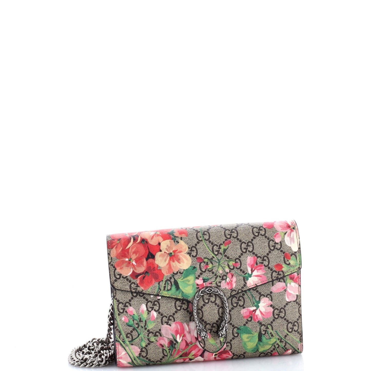 Gucci Dionysus Chain Wallet Blooms Print Gg Coated Canvas Small