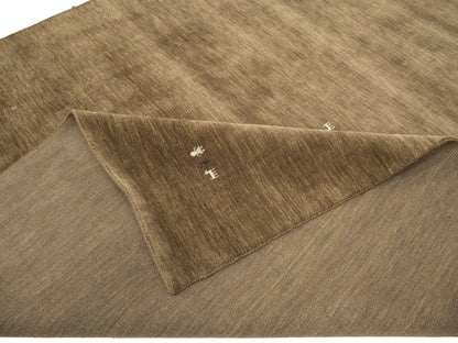 Modern Gabbeh Wool Area Rug Brown Tribal Design