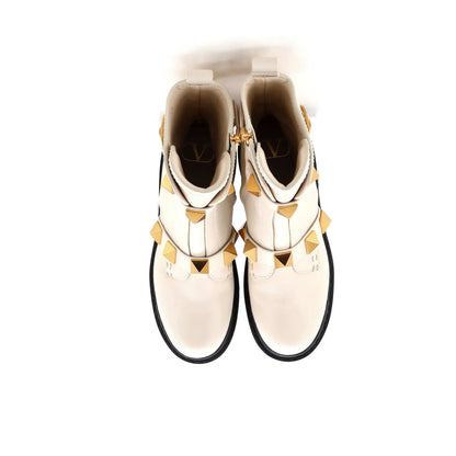 Valentino Garavani Women'S Roman Stud Combat Ankle Boots Leather