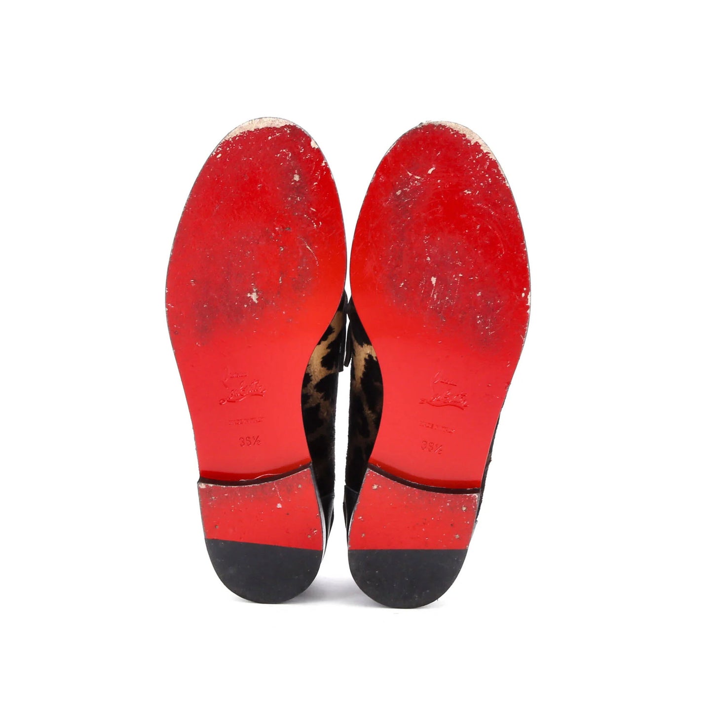 Christian Louboutin Women'S Penny Loafers Leopard Print Goat Hair