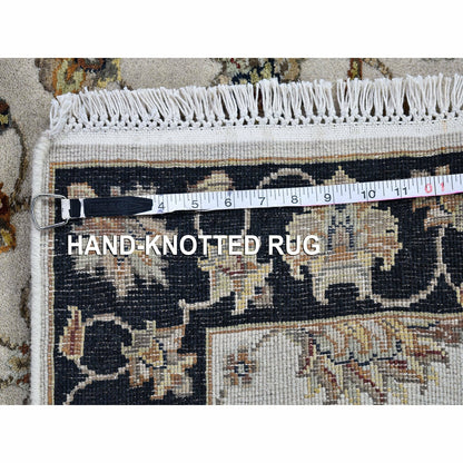 2'7"X9'10" Rajasthan Half Wool And Half Silk Thick And Plush Runner Rug