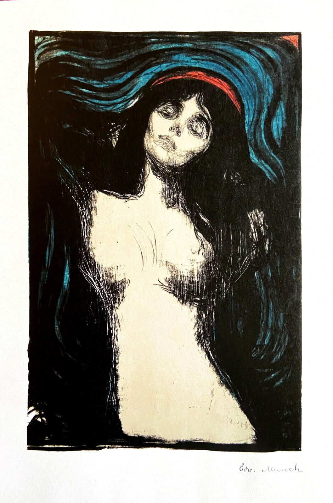Edvard Munch Lithograph Coa Signed Op Numbered By Hand Published