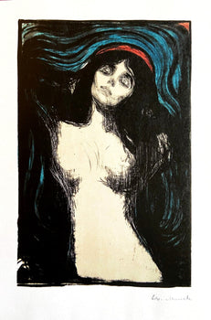 Edvard Munch Lithograph Coa Signed Op Numbered By Hand Published