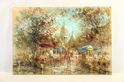 Jean Marie Quillard 1977 Original Oil Painting "Paris, Montmartre - Signed M20