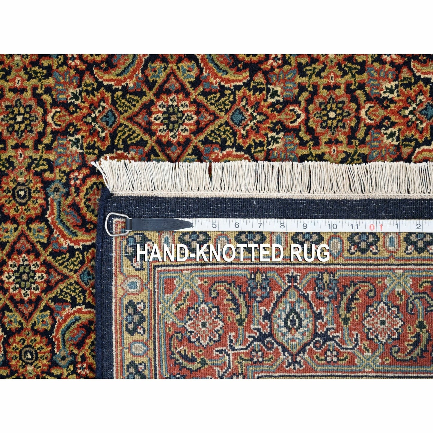 4'X6'2" Black Hand Knotted Wool And Silk Herati 250 Kpsi Rug