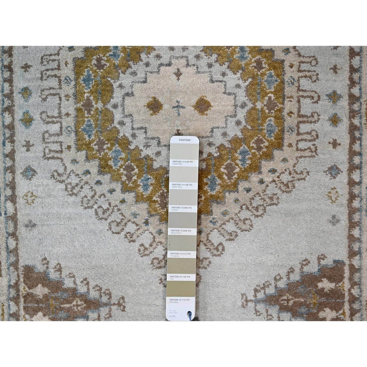 2'8"X23'10" Gray Hand Knotted Village Inspired Geometric Xl Runner Rug