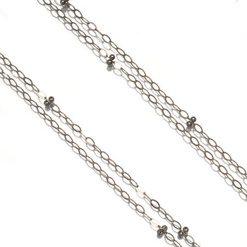 Leon Chain Necklace 2-Strand 45Cm 18K 750 White Gold
