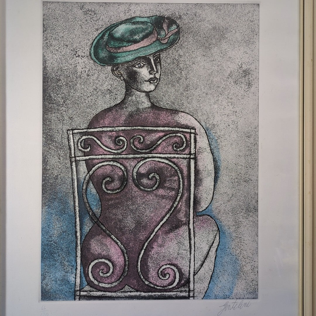 Franco Gentilini (Italy) Original Etching "Seated