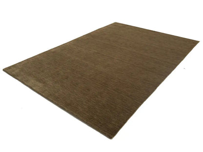 Brown Solid Hand-Loomed 6X9 Gabbeh Wool Rug