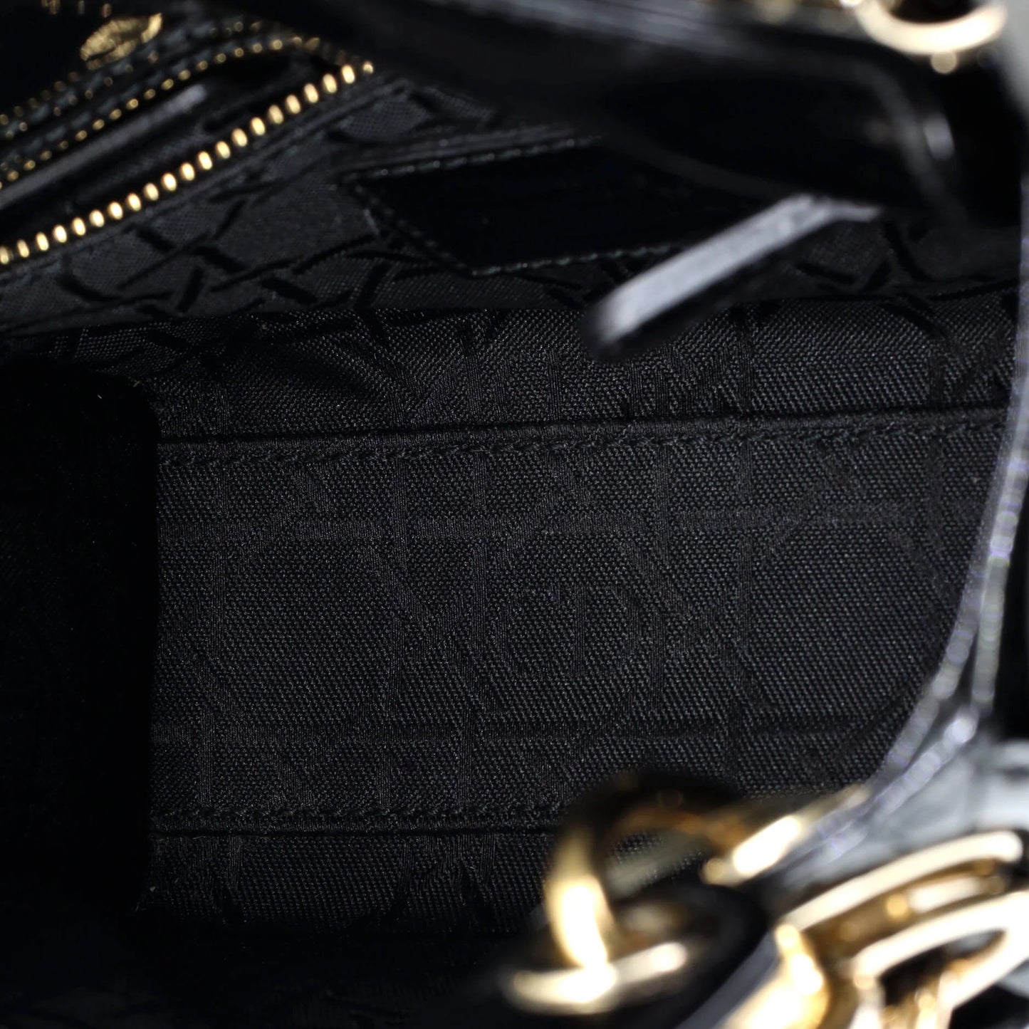 Christian Dior Lady Dior Chain Bag Cannage Quilt Patent Mini