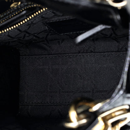 Christian Dior Lady Dior Chain Bag Cannage Quilt Patent Mini