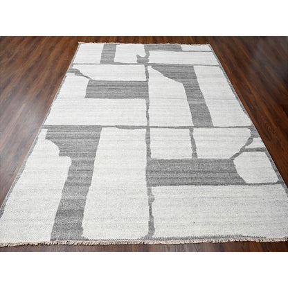 Rug 9'x11'8" Grey Wool Hand knotted Natural Dyes Modern Oriental