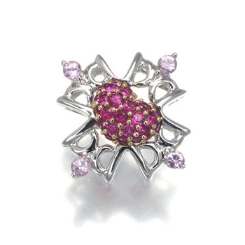 KASAHARA MASUMI Pendant Ruby Pink Sapphire Cross