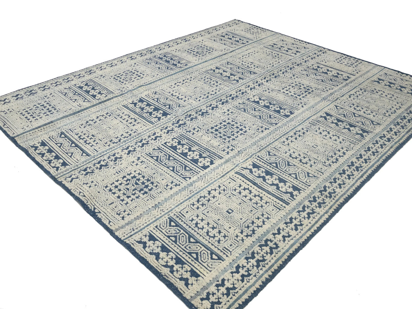 Large Modern Geometric Oriental Rug Cream
